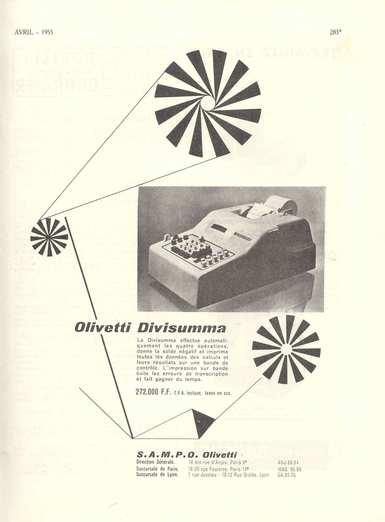 pub Olivetti_Divisumma_1955 dans Vendre